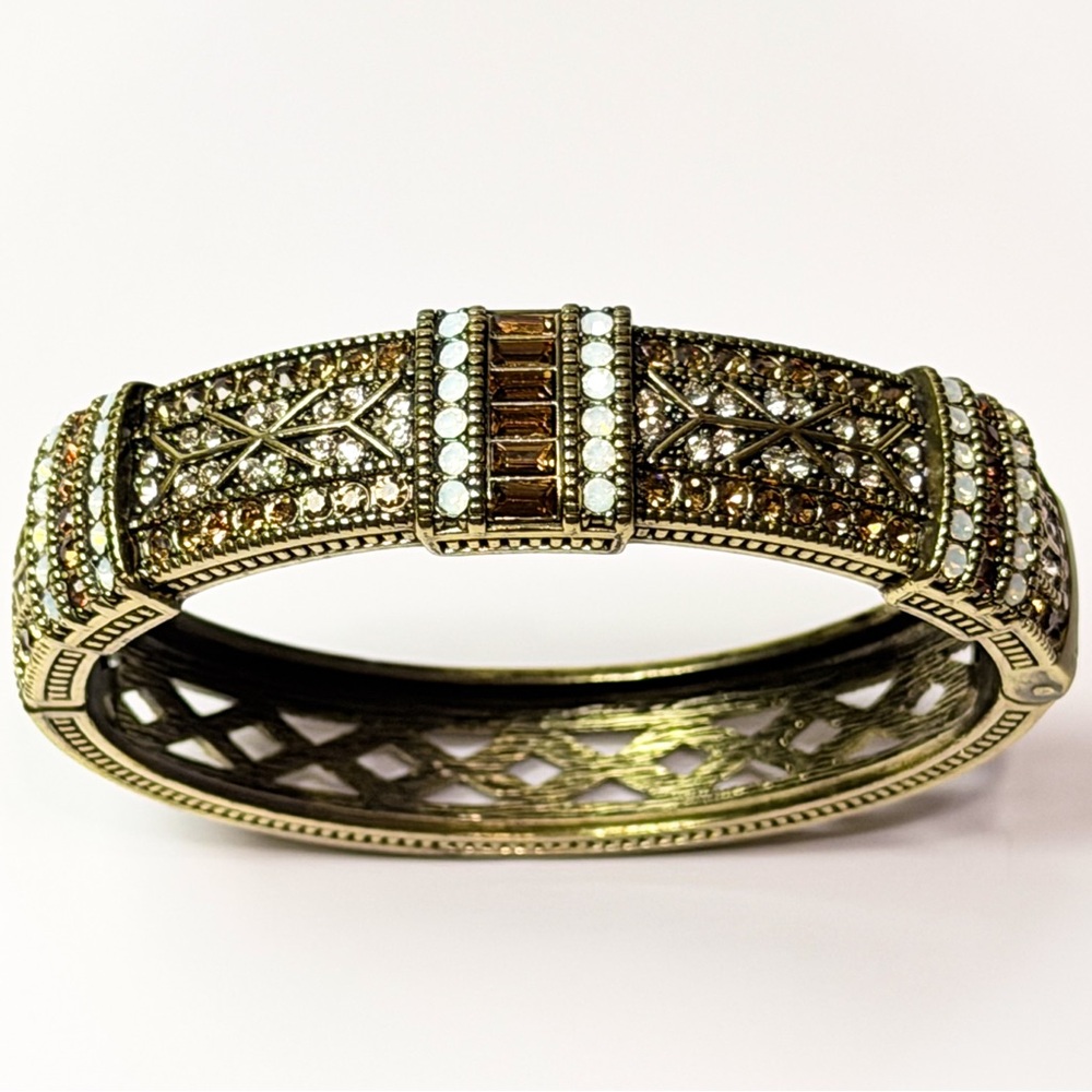 Heidi Daus Art Deco Swarovski Crystal Hinged Bracelet CLOSET CLEANOUT TIL 5/11